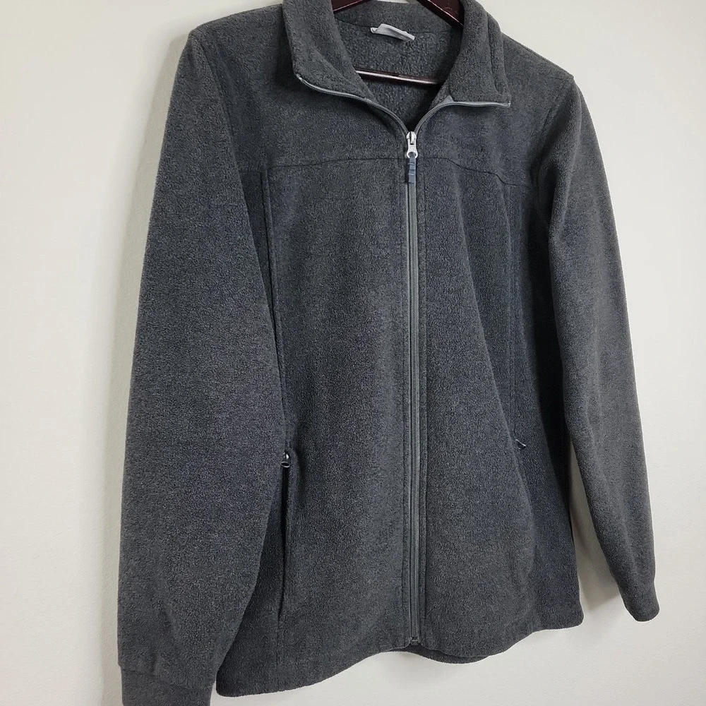 Columbia Kids XL‎ Fleece Jacket Gray Full Zip Mock Neck Outdoor Youth 16